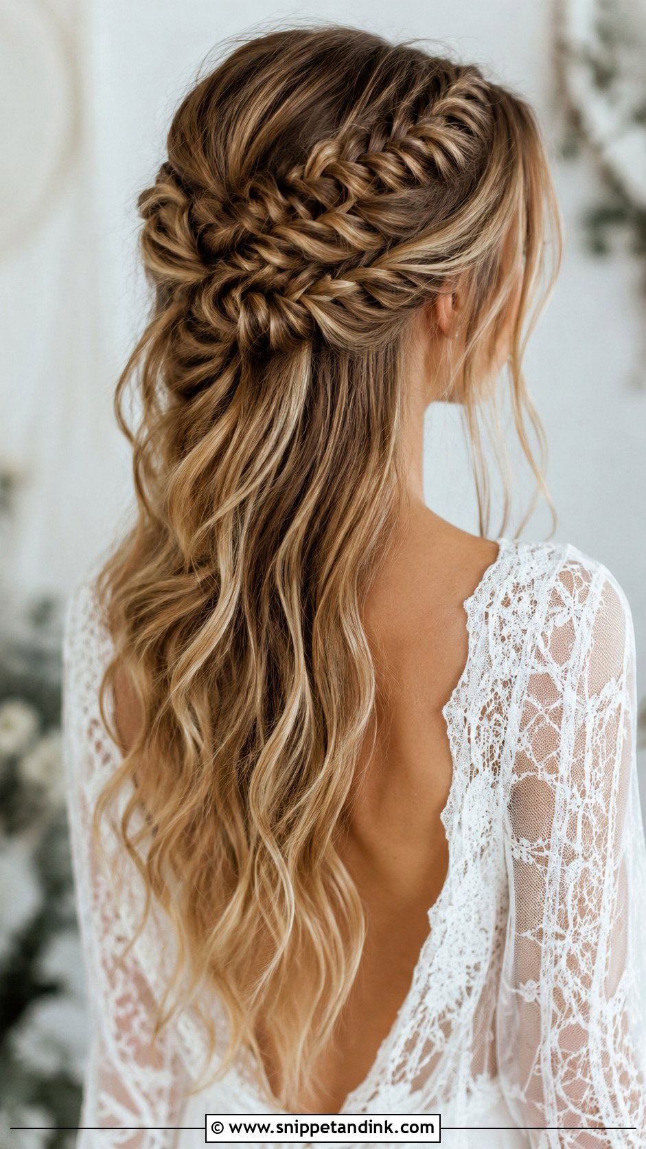 Half Up Fishtail Braid Style - Snippet and Ink - 25 Hair Looks for Wedding