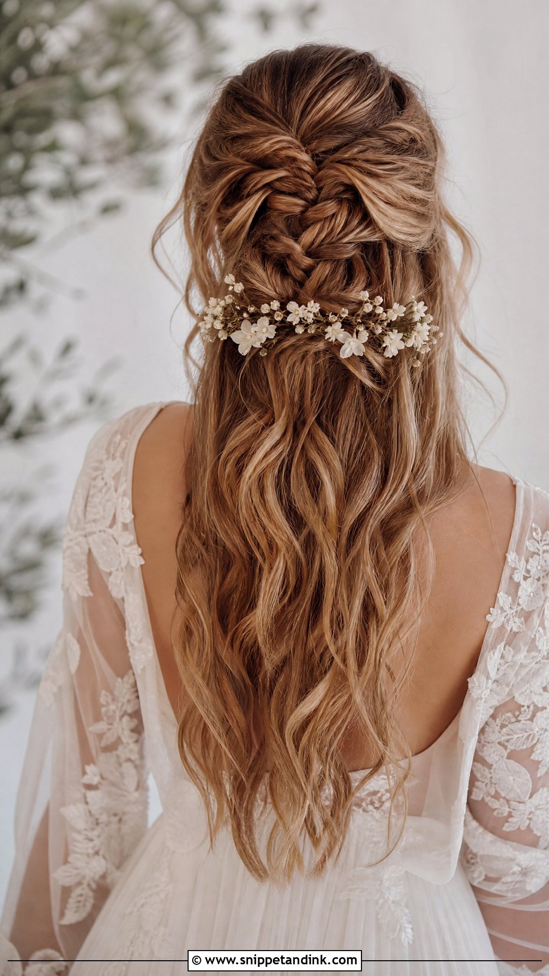 Half Up Fishtail Braid for Long Hair - Snippet and Ink - 20 Half-Up Wedding Hairstyles for Long Hair the Bride