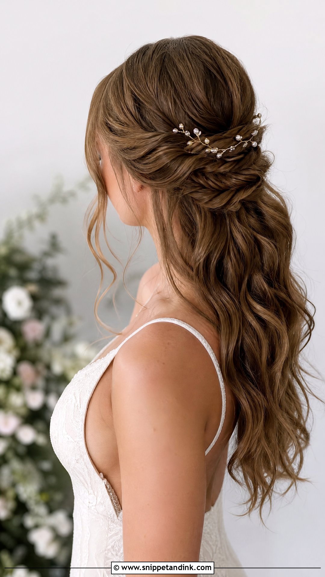 Half Up Fishtail Braid for Long Hair - Snippet and Ink - 20 Long Half-Up Half-Down Wedding Hairstyles