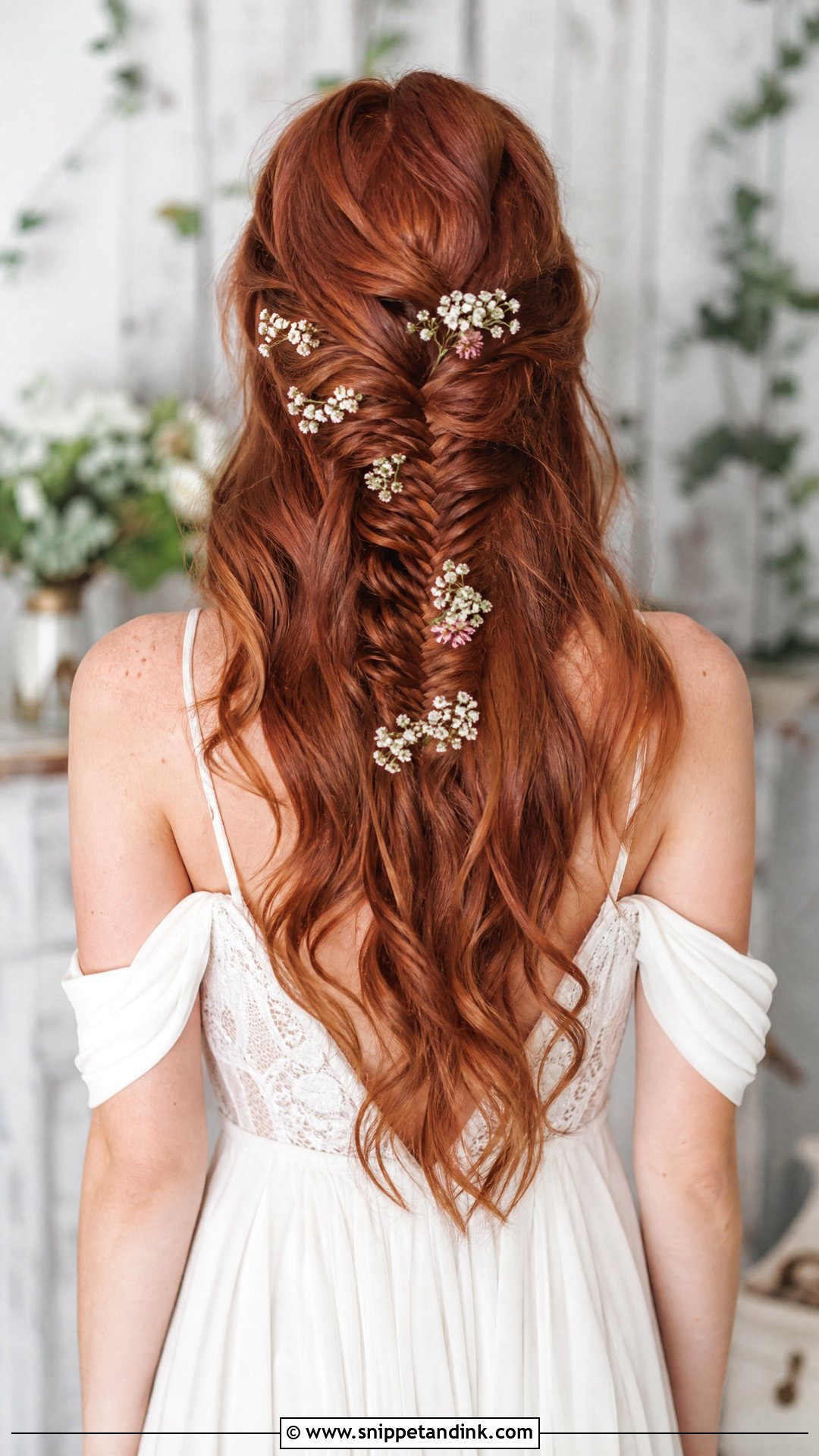 Half Up Fishtail Braid for Weddings - Snippet and Ink - 20 Half-Up Wedding Hairstyles