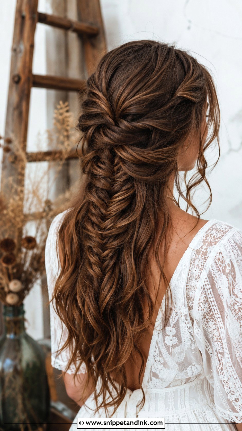 Half Up Fishtail Braid - Snippet and Ink - 20 Easy Half-Up Wedding Guest Hairstyles