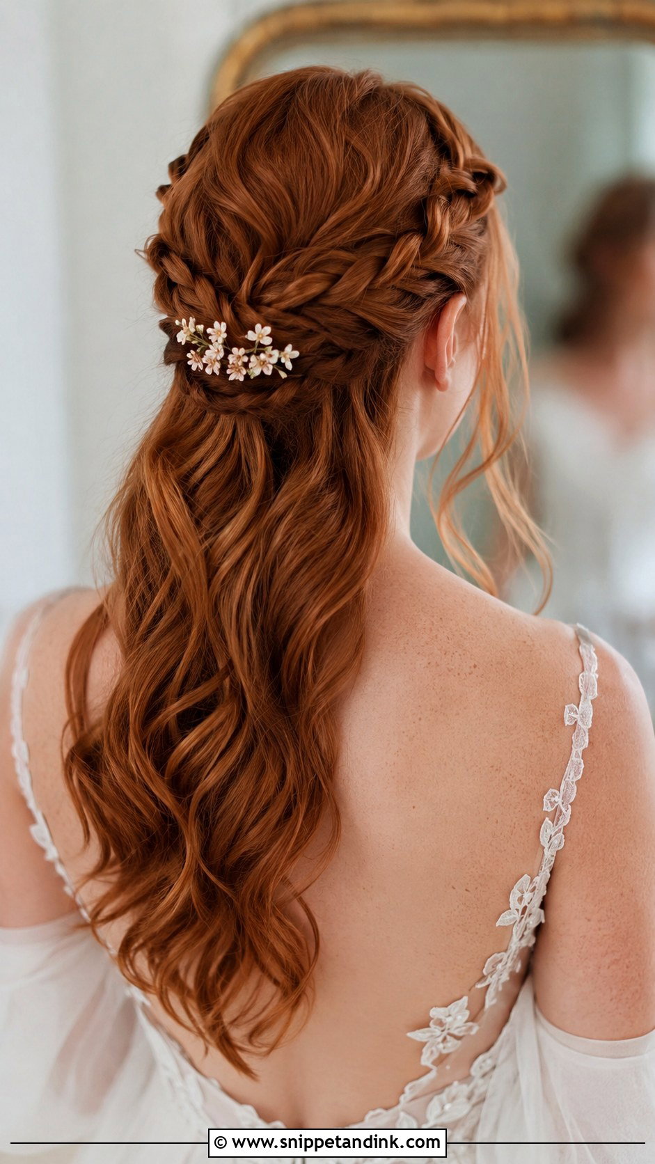 Half Up French Braid - Snippet and Ink - 20 French Braid Wedding Hairstyles