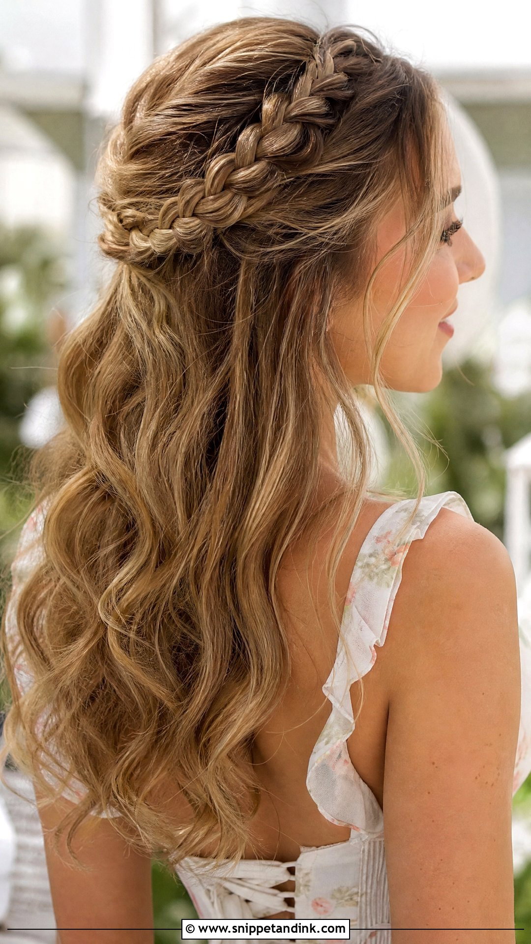 Half Up French Braid - Snippet and Ink - 25 Half-Up Half-Down Wedding Guest Hair Ideas