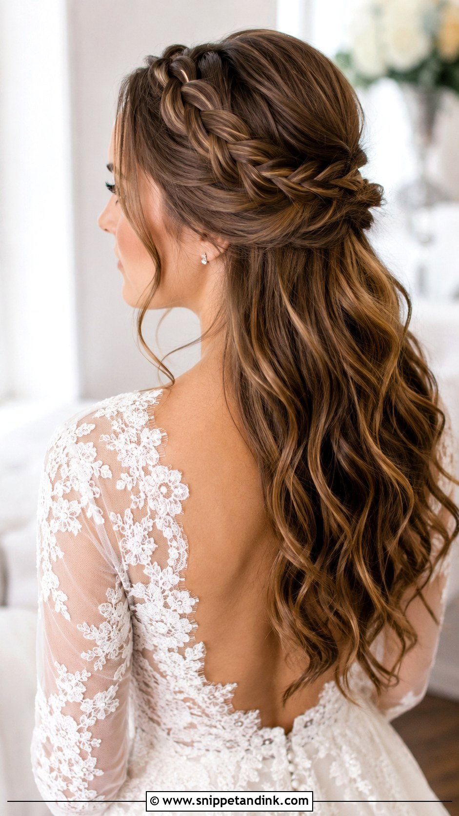Half Up French Braid - Snippet and Ink - 35 Half-Up Bridal Hair Ideas