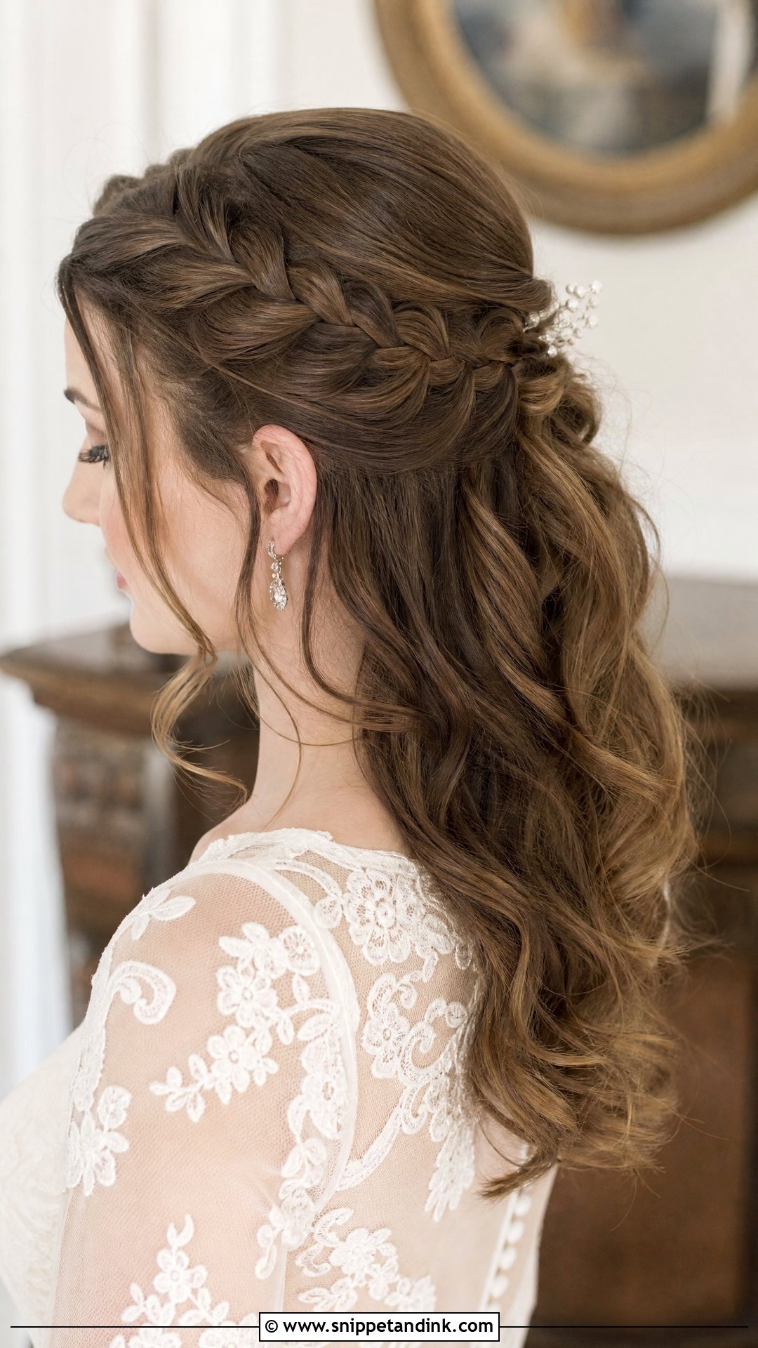 Half Up French Braid Bridal Hairstyle - Snippet and Ink - 20 Half-Up Wedding Hairstyles for Long Hair the Bride