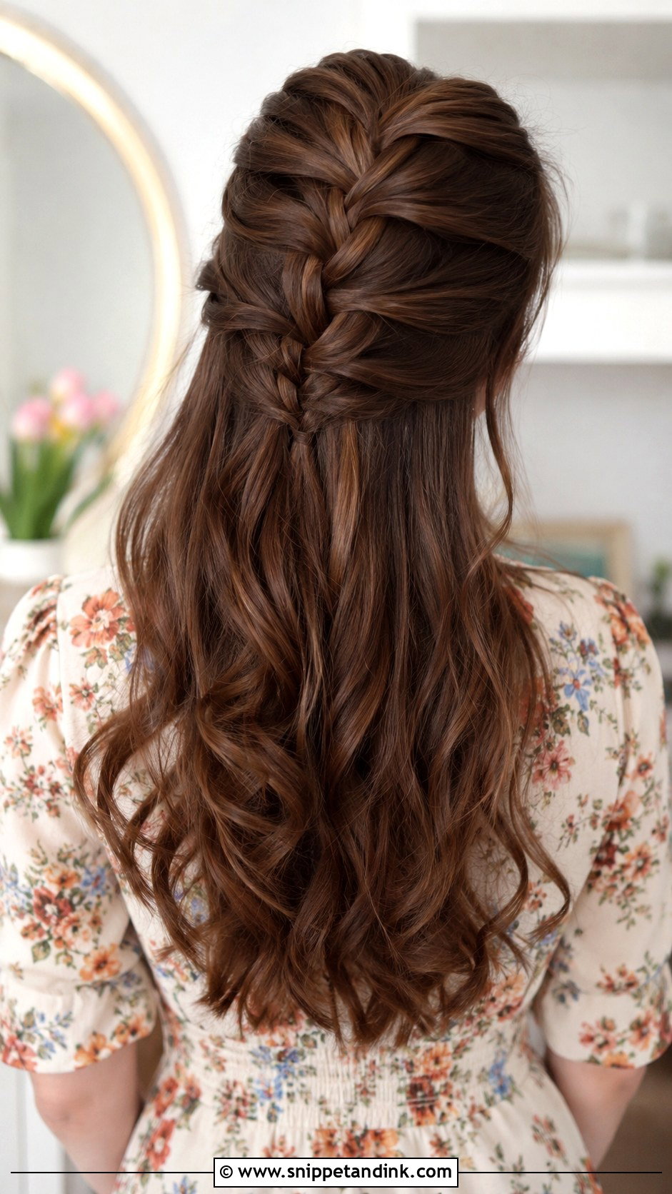 Half Up French Braid - Snippet and Ink - 20 Easy Half-Up Wedding Guest Hairstyles