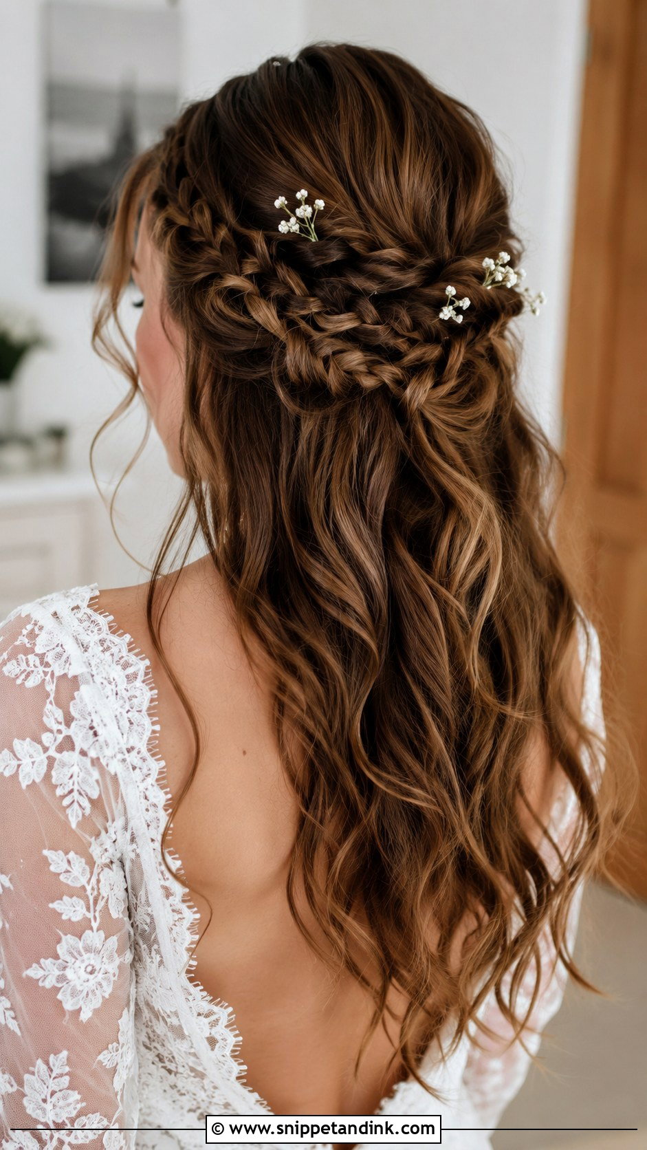 Half Up Hairstyle With Accent Braids - Snippet and Ink - 20 Half Hair Up Hairstyles for Wedding