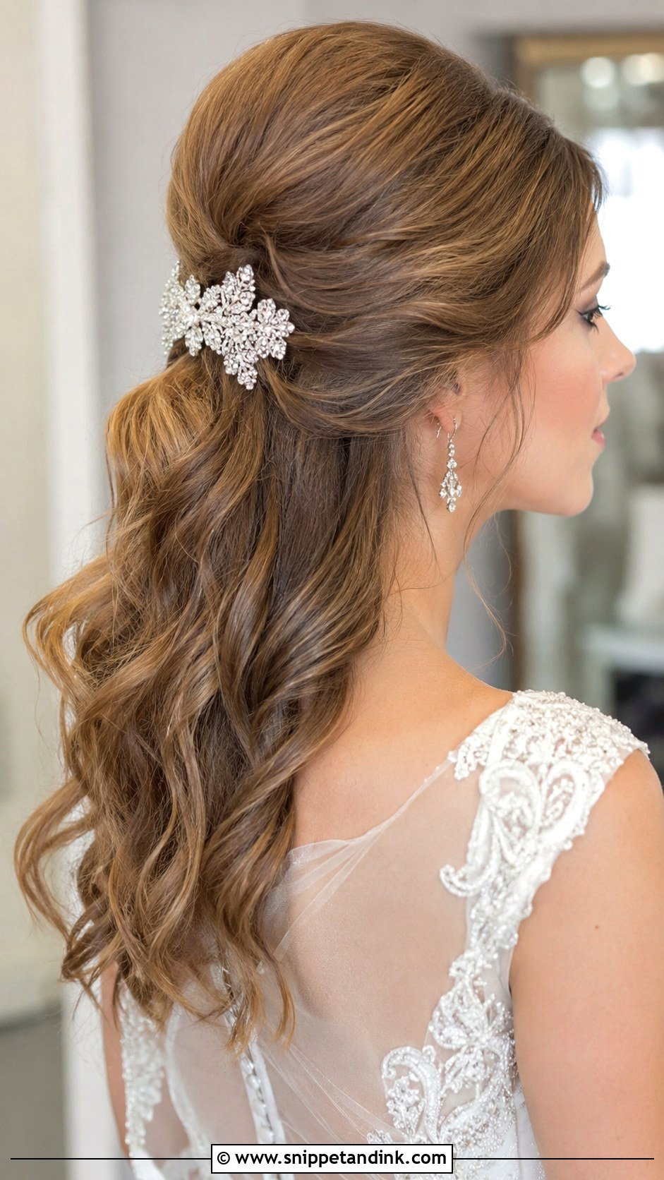 Half Up Hairstyle With Bouffant - Snippet and Ink - 30 Half-Up Half-Down Bridal Hairstyles