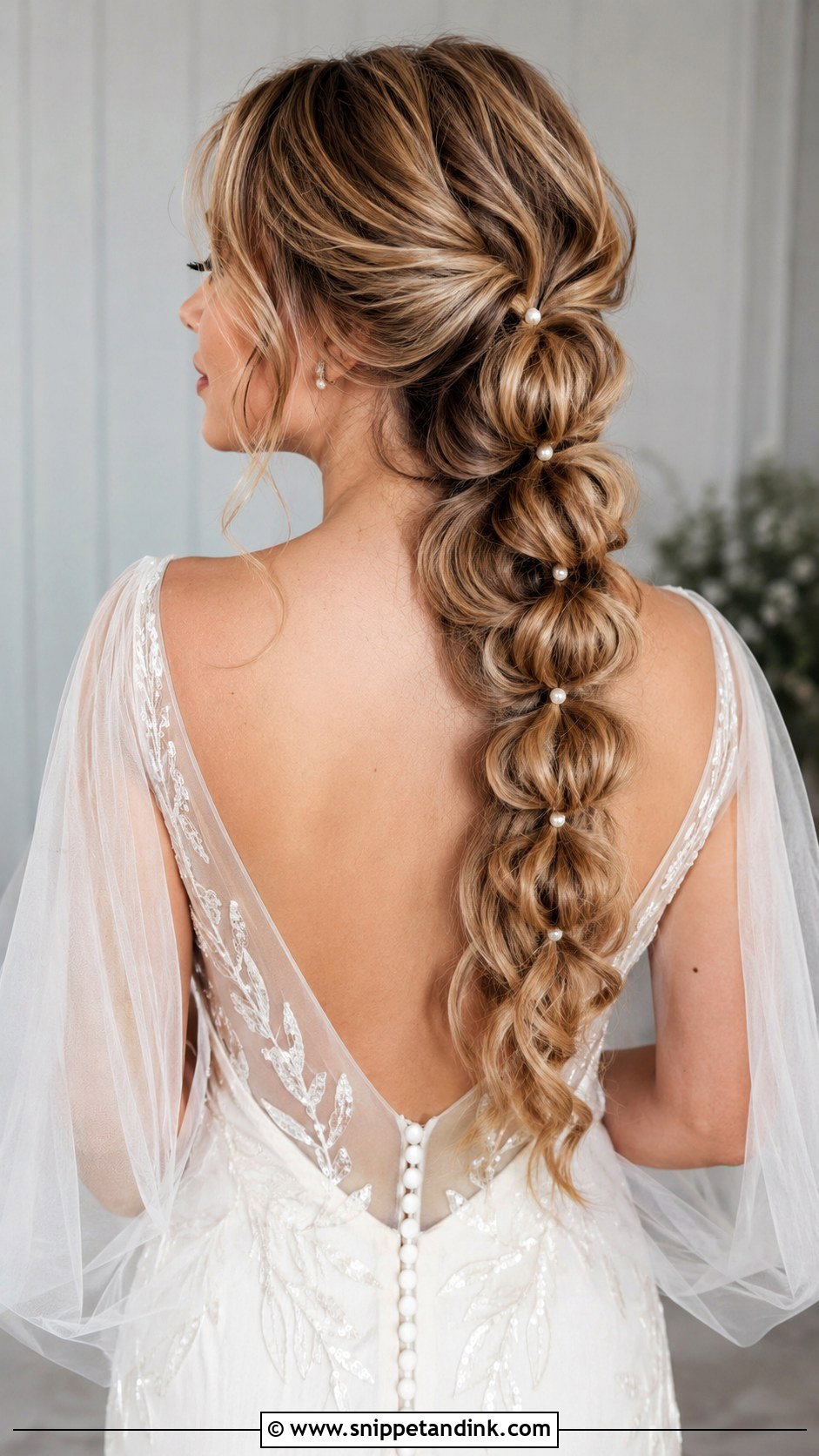 Half Up Hairstyle With Bubble Braid - Snippet and Ink - 25 Half-Up Wedding Hairstyles for Long Hair