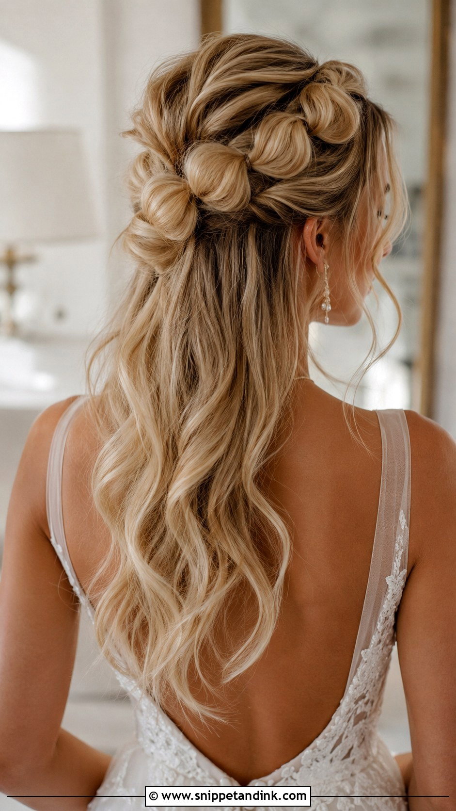 Half Up Hairstyle With Bubble Braid - Snippet and Ink - 20 Half Hair Up Hairstyles for Wedding