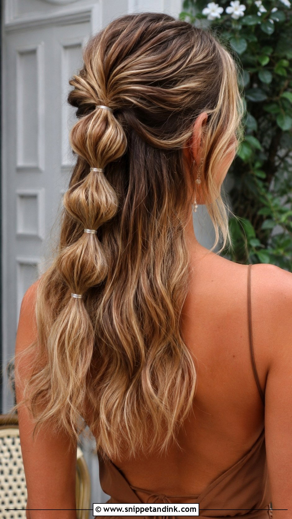 Half Up Hairstyle With Bubble Ponytail - Snippet and Ink - 25 Half-Up Maid of Honor Hairstyles