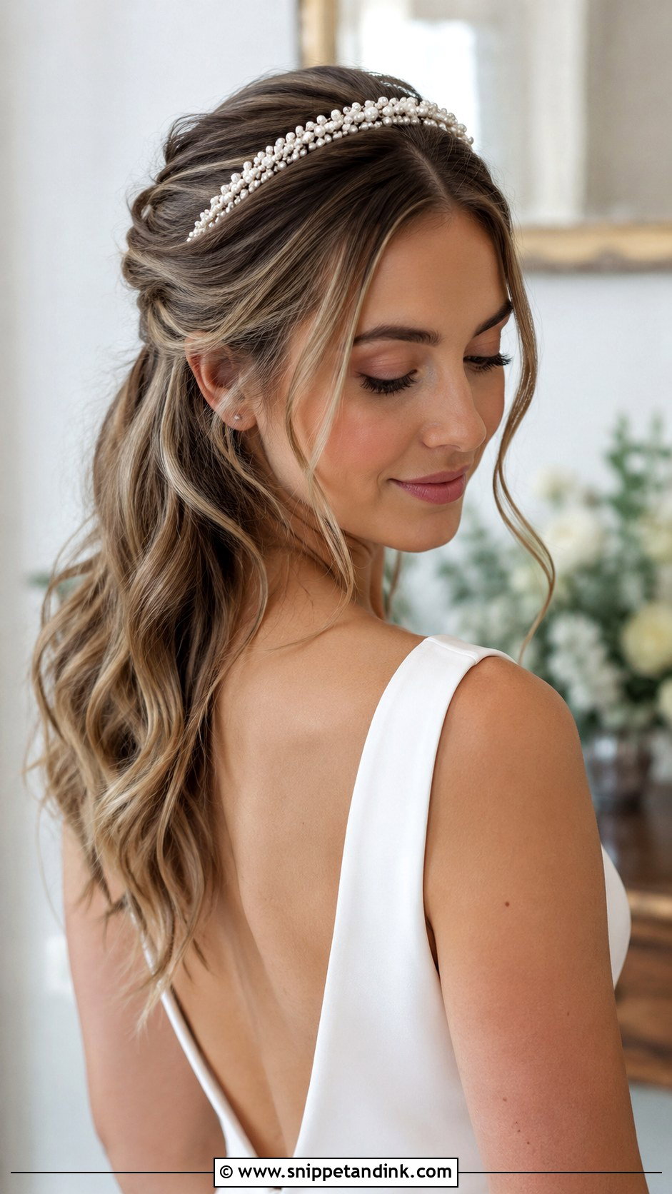 Half Up Hairstyle With Headband - Snippet and Ink - 25 Elegant Half-Up Half-Down Wedding Hair Ideas