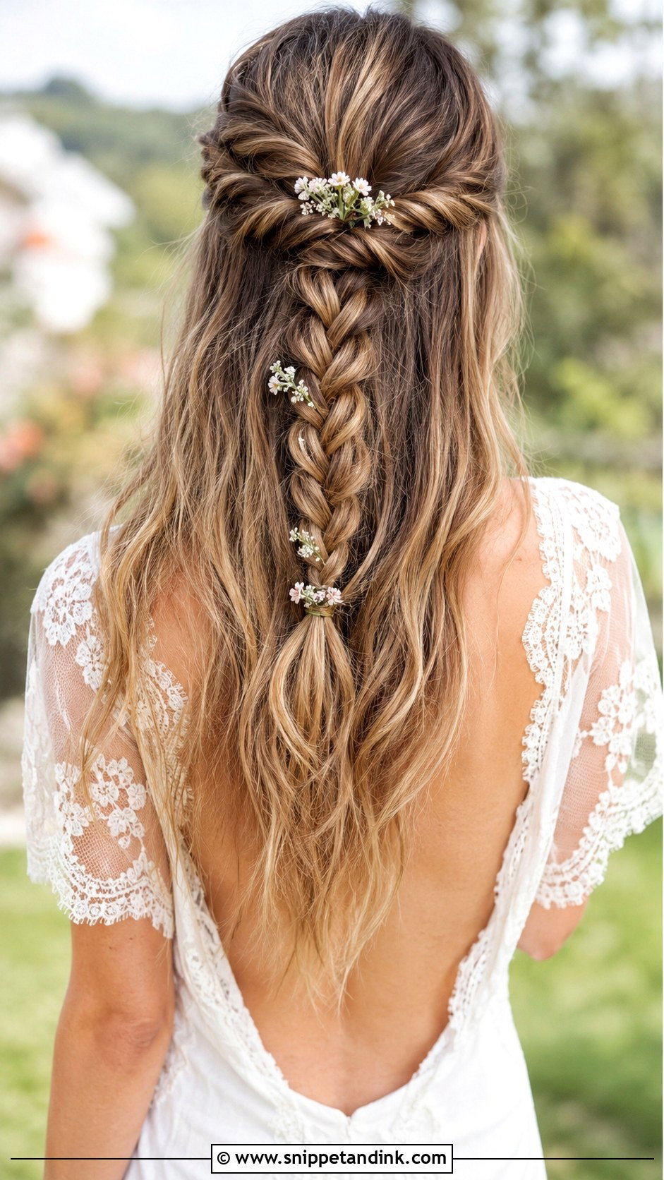 Half Up Hairstyle With Rope Braid - Snippet and Ink - 30 Half-Up Half-Down Bridal Hairstyles