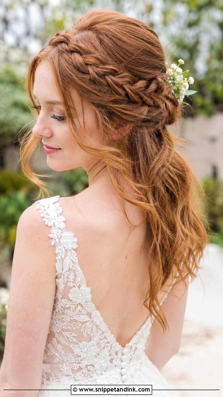Half Up Hairstyle With Side Braid - Snippet and Ink - 20 Half-Up Wedding Hair for Bride Ideas