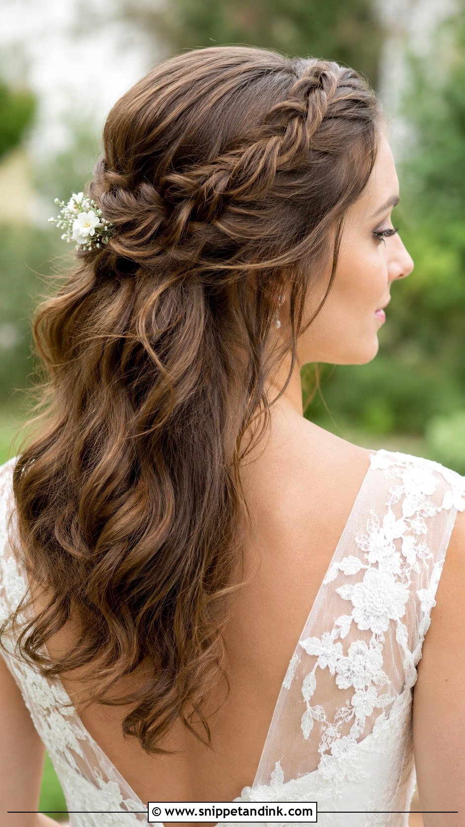 Half Up Hairstyle With Side Braid - Snippet and Ink - 30 Half-Up Half-Down Bridal Hairstyles