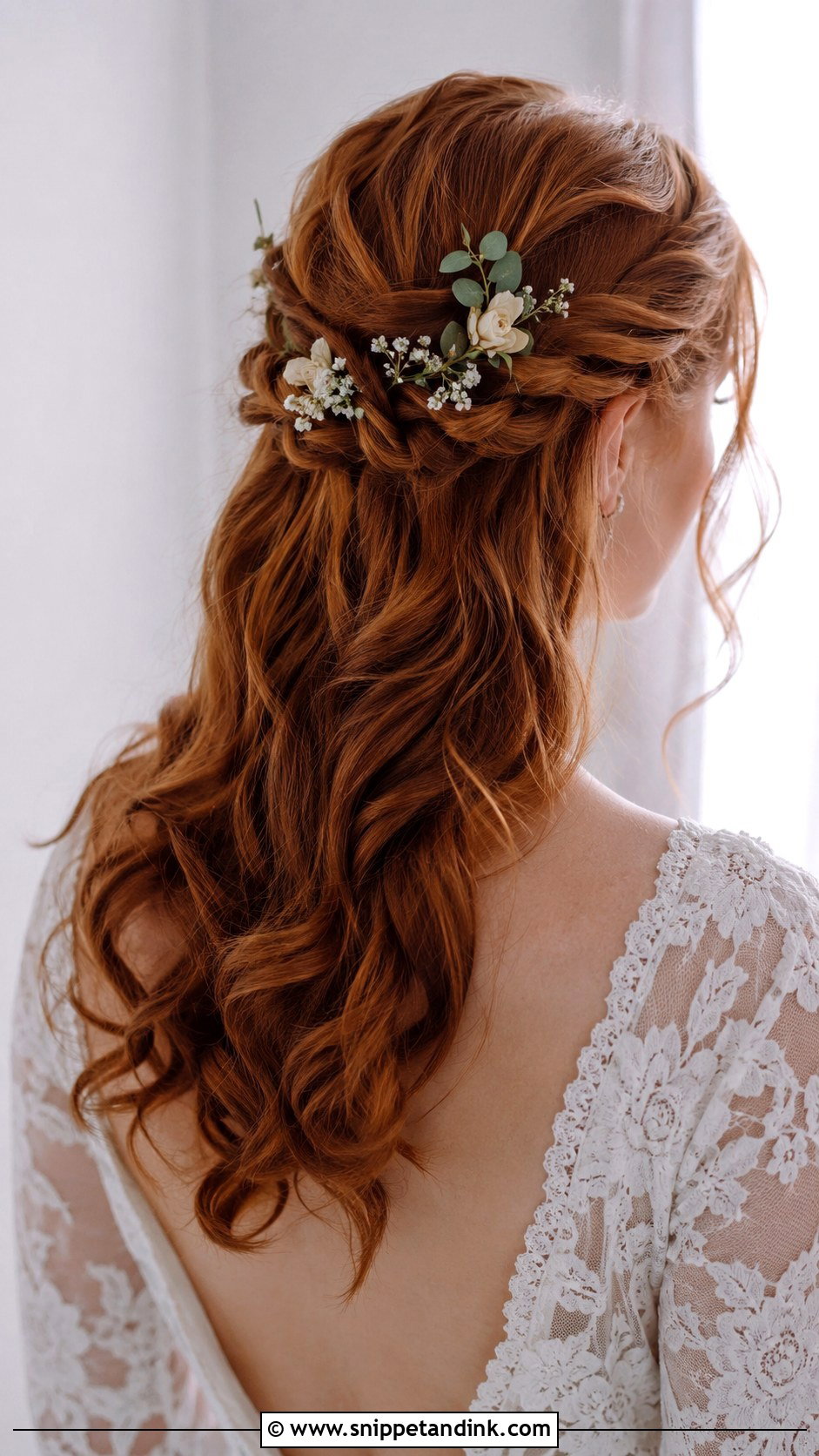 Half Up Hairstyle With Twisted Halo - Snippet and Ink - 20 Half Hair Up Hairstyles for Wedding