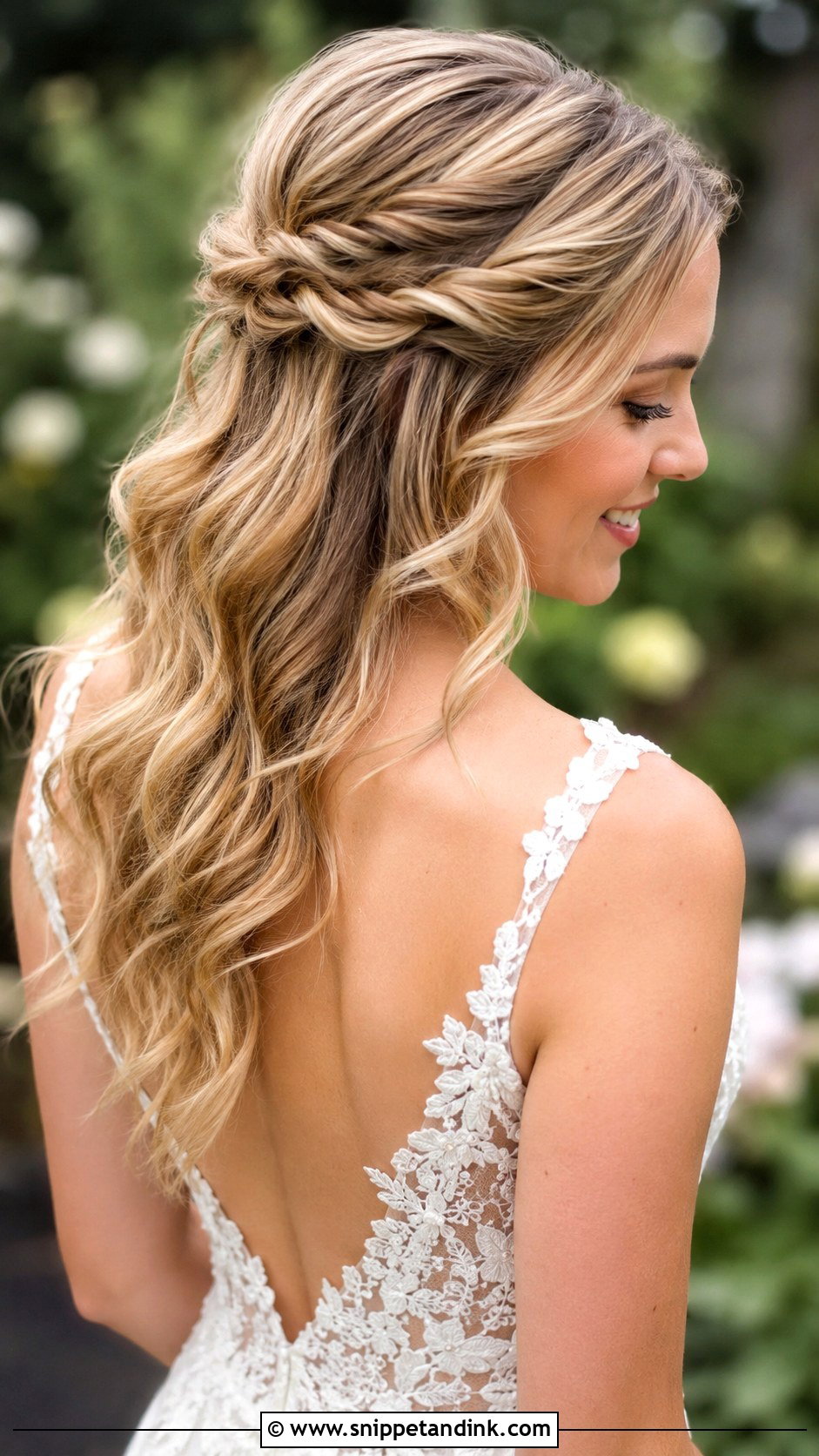 Half Up Hairstyle With Twisted Sides - Snippet and Ink - 30 Half-Up Half-Down Bridal Hairstyles