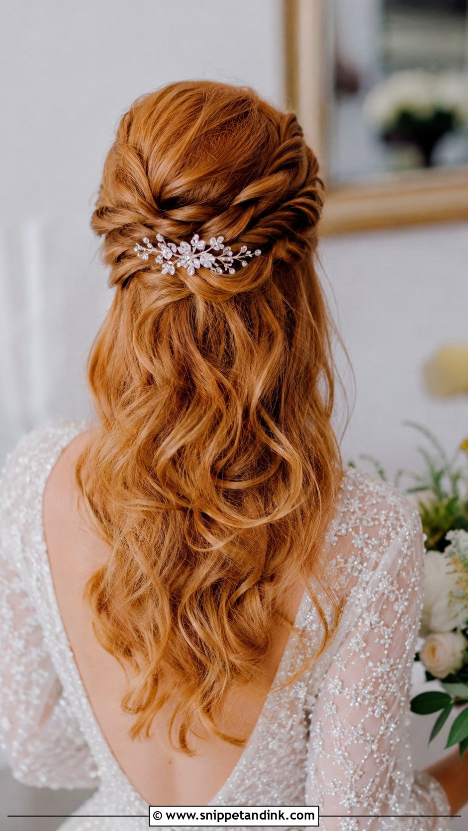 Half Up Half Down - Snippet and Ink - 25 Elegant Wedding Hair Down Ideas