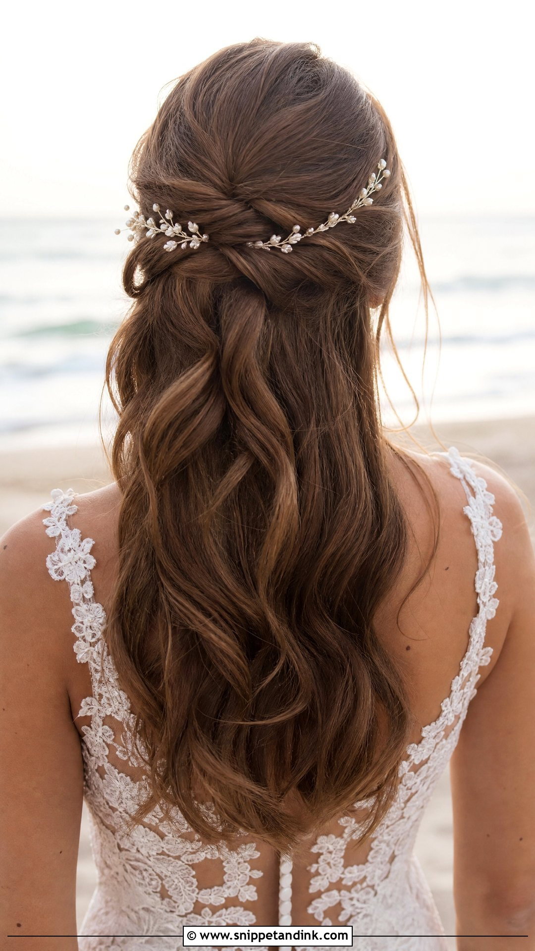 Half Up Half Down Beach Wedding Hair - Snippet and Ink - 20 Beach Bride Hair Ideas