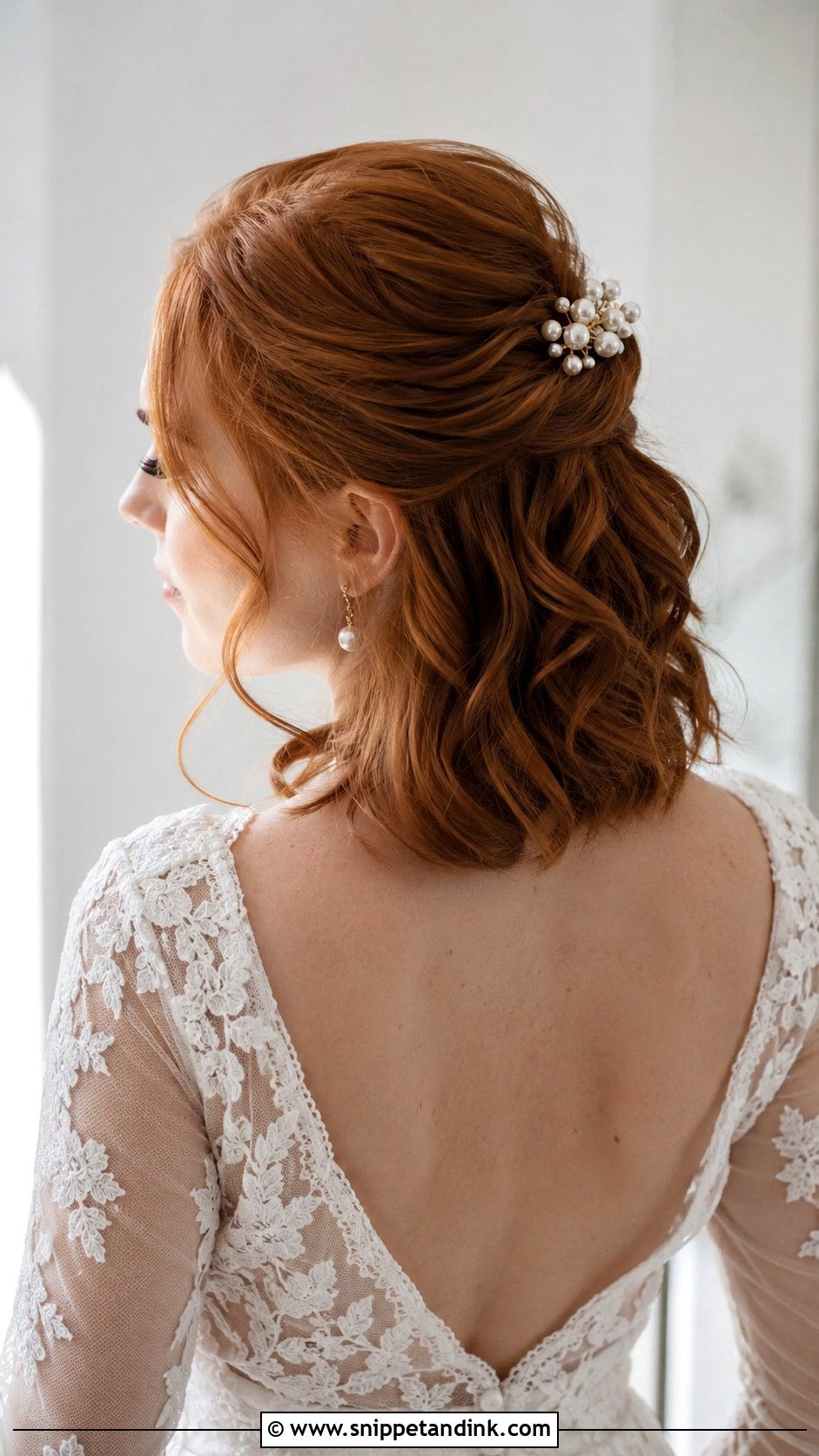 Half Up Half Down Bob - Snippet and Ink - 25 Simple Wedding Hairstyles for Short Hair