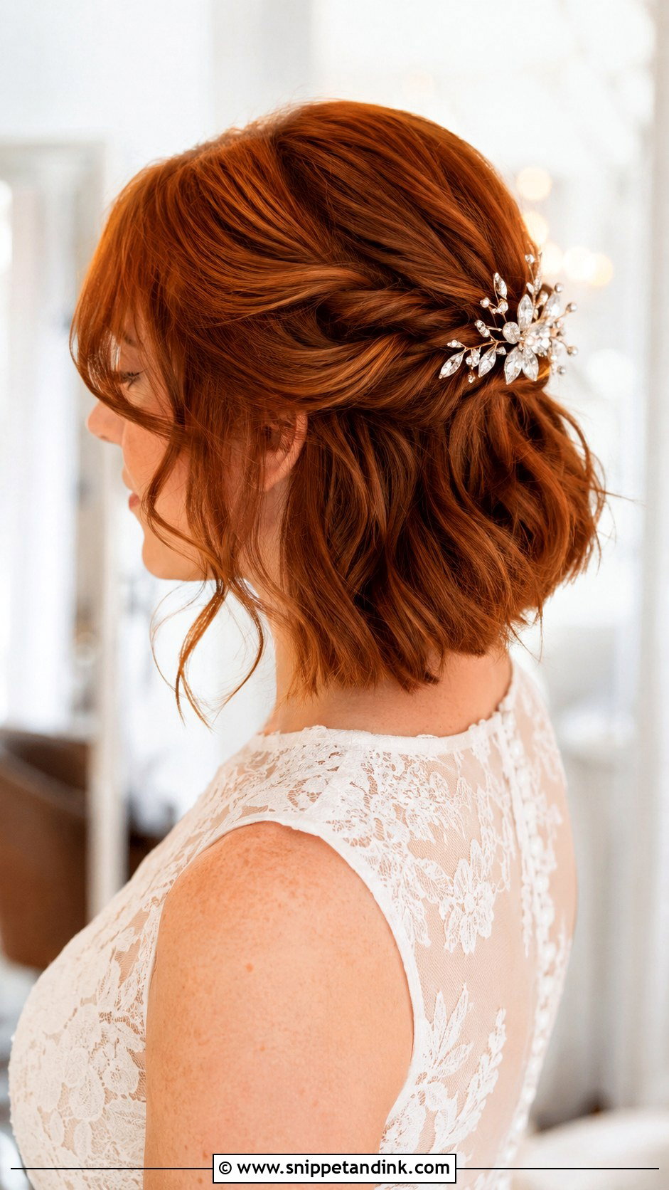 Half Up Half Down Bob for Wedding - Snippet and Ink - 20 Bob Hairstyles for Wedding