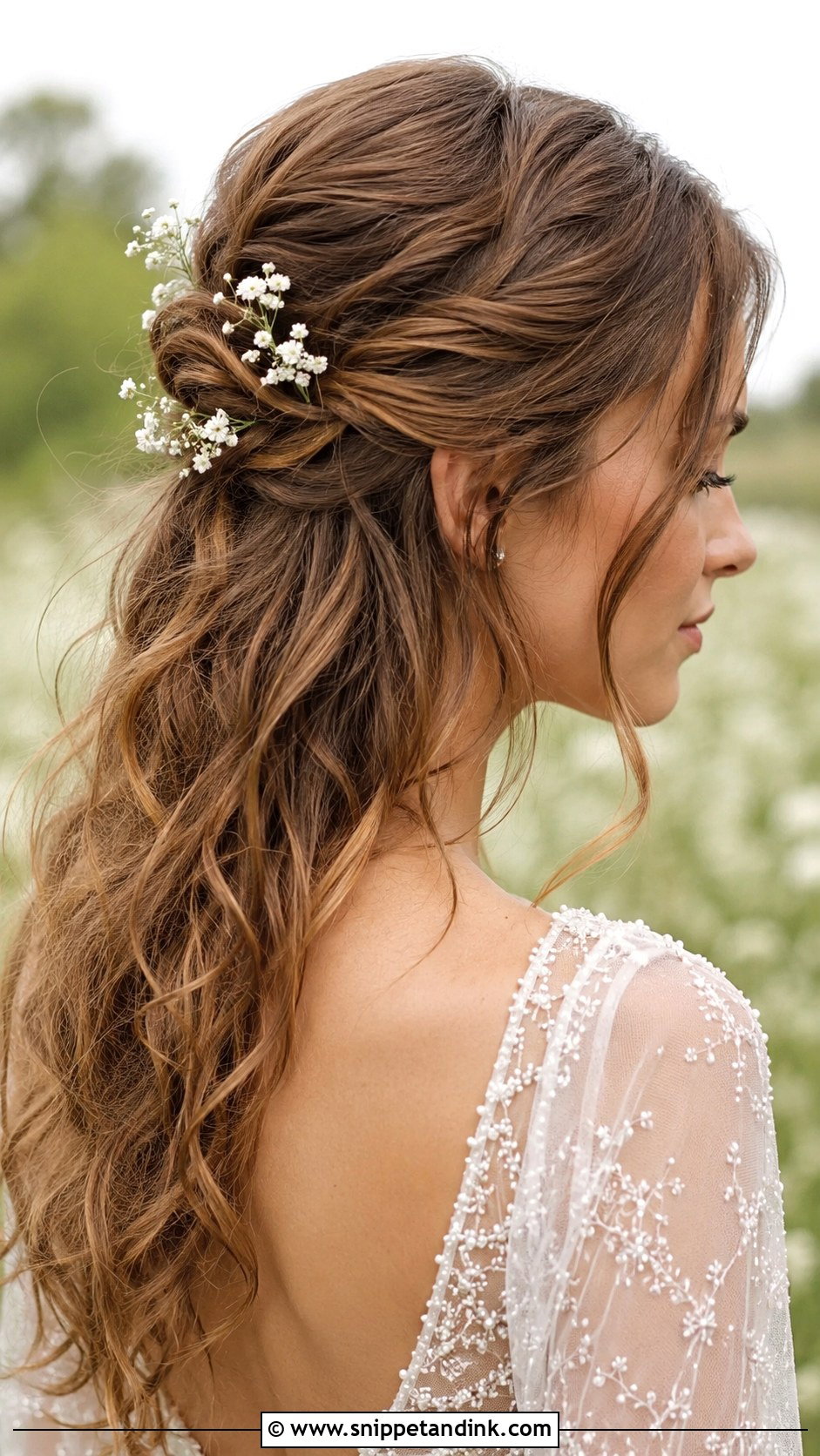 Half Up Half Down Boho Wedding Hair - Snippet and Ink - 25 Bohemian Wedding Hair Ideas