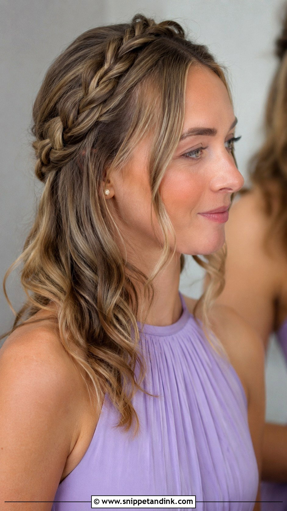 Half Up Half Down Braid For Medium Hair - Snippet and Ink - 20 Wedding Hairstyles Half Up Half Down Medium Length Bridesmaid Hair