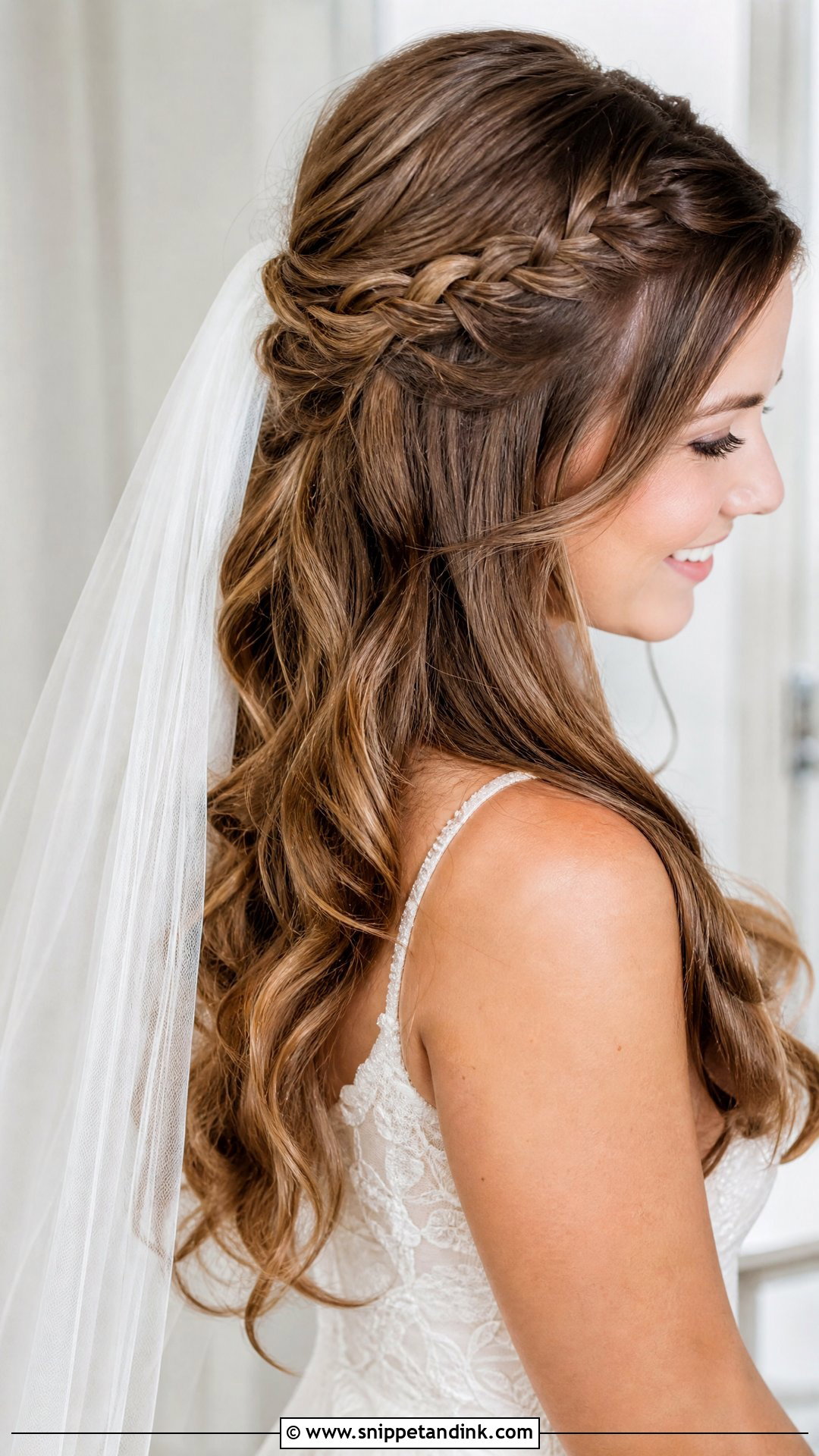 Half Up Half Down Braid for Bride - Snippet and Ink - 20 Braid Hairstyles for Bride