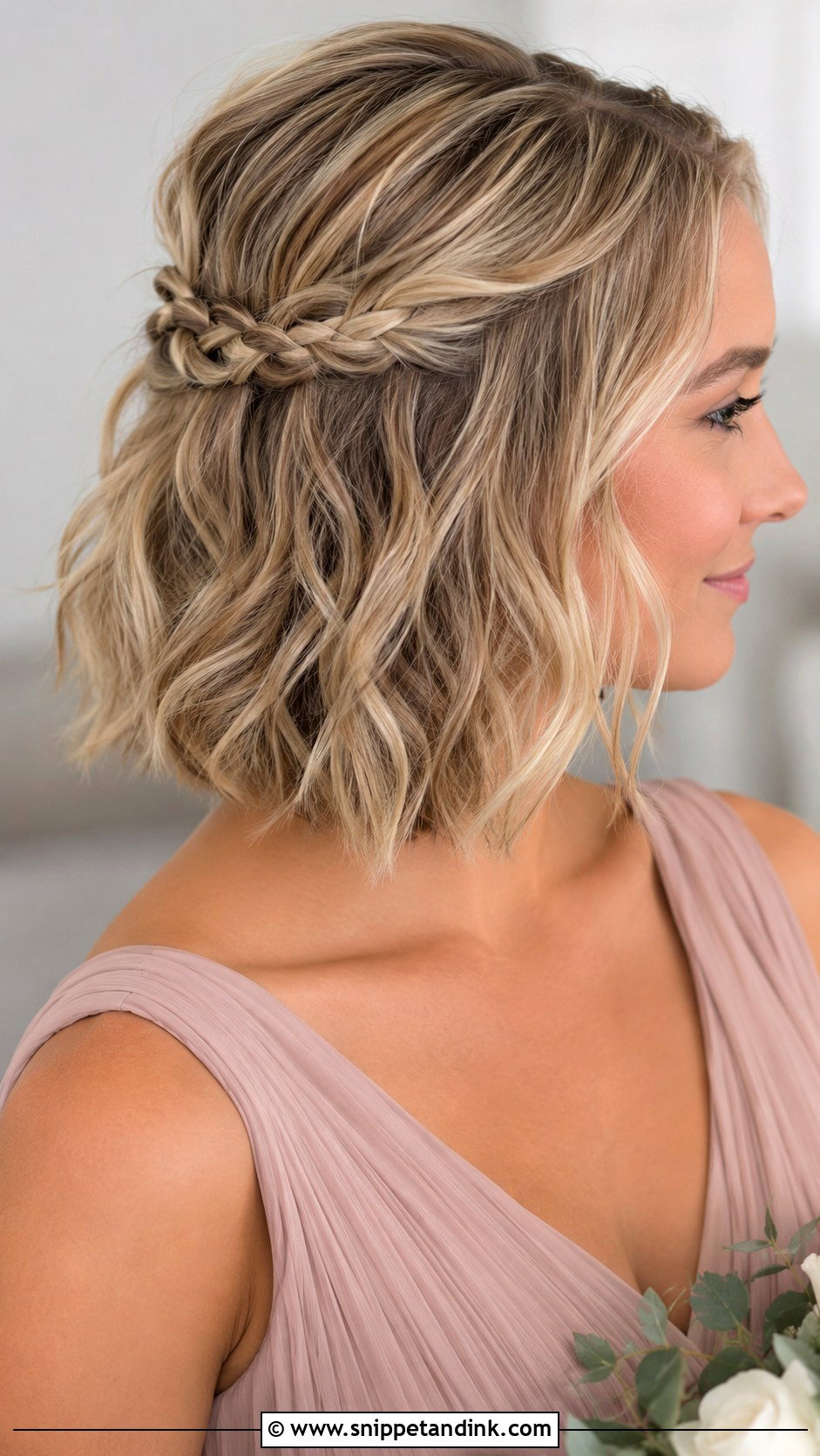 Half Up Half Down Braided Bob Hairstyle - Snippet and Ink - 25 Bridesmaid Hairstyles Half Up Half Down Braid Short Hair