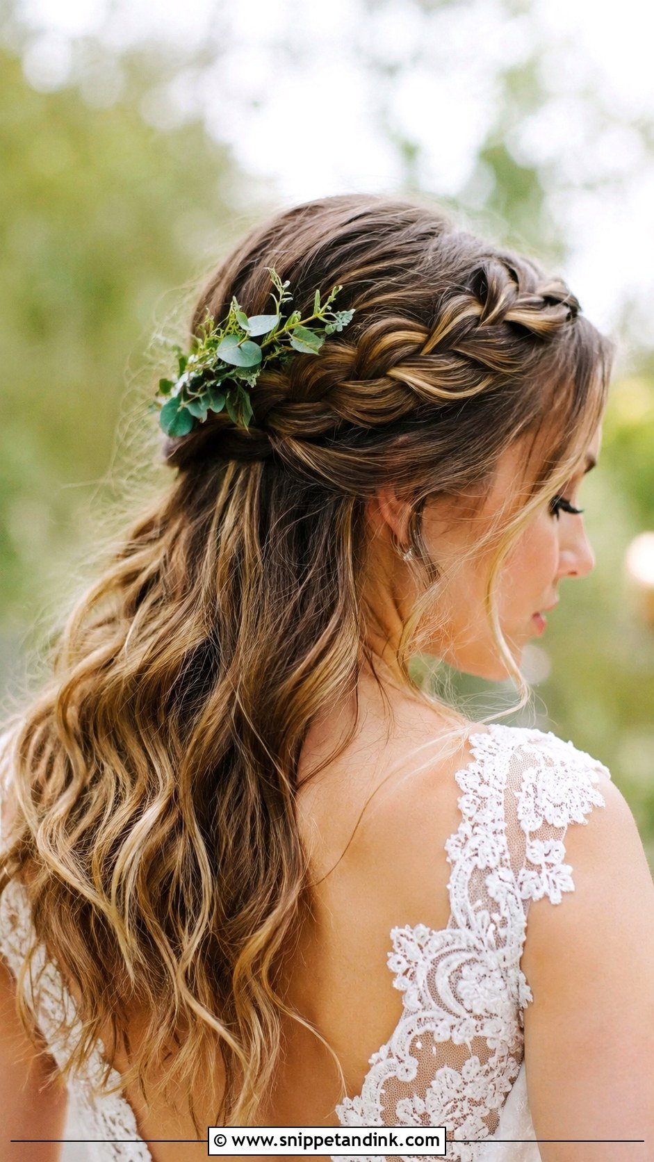 Half Up Half Down Braided Crown - Snippet and Ink - 20 Boho Bride Hairstyles