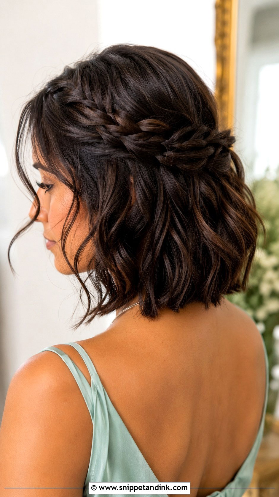 Half Up Half Down Braided Short Wavy Hair - Snippet and Ink - 25 Bridesmaid Hairstyles Half Up Half Down Braid Short Hair