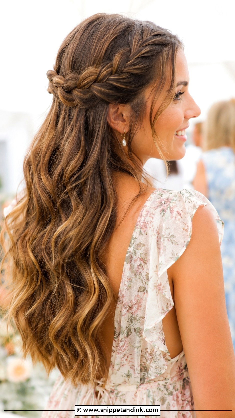 Half Up Half Down Braided Style - Snippet and Ink - 20 Wedding Guest Hair Up Do Ideas