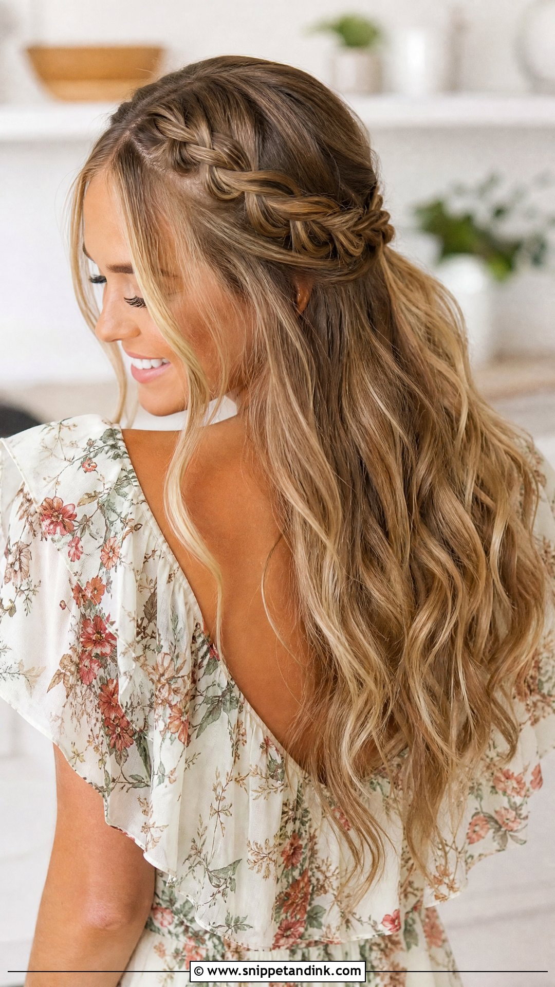 Half Up Half Down Braided Style - Snippet and Ink - 20 Wedding Guest Hair Long Ideas