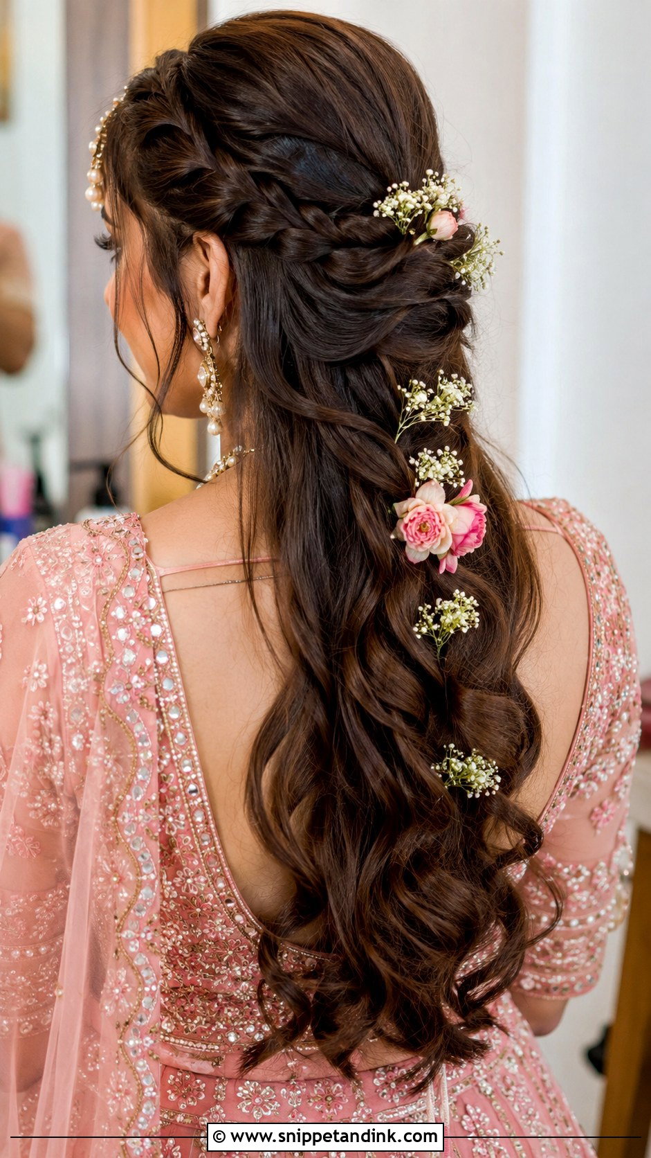 Half Up Half Down Bridal Choti - Snippet and Ink - 25 Bridal Choti Hairstyle Ideas