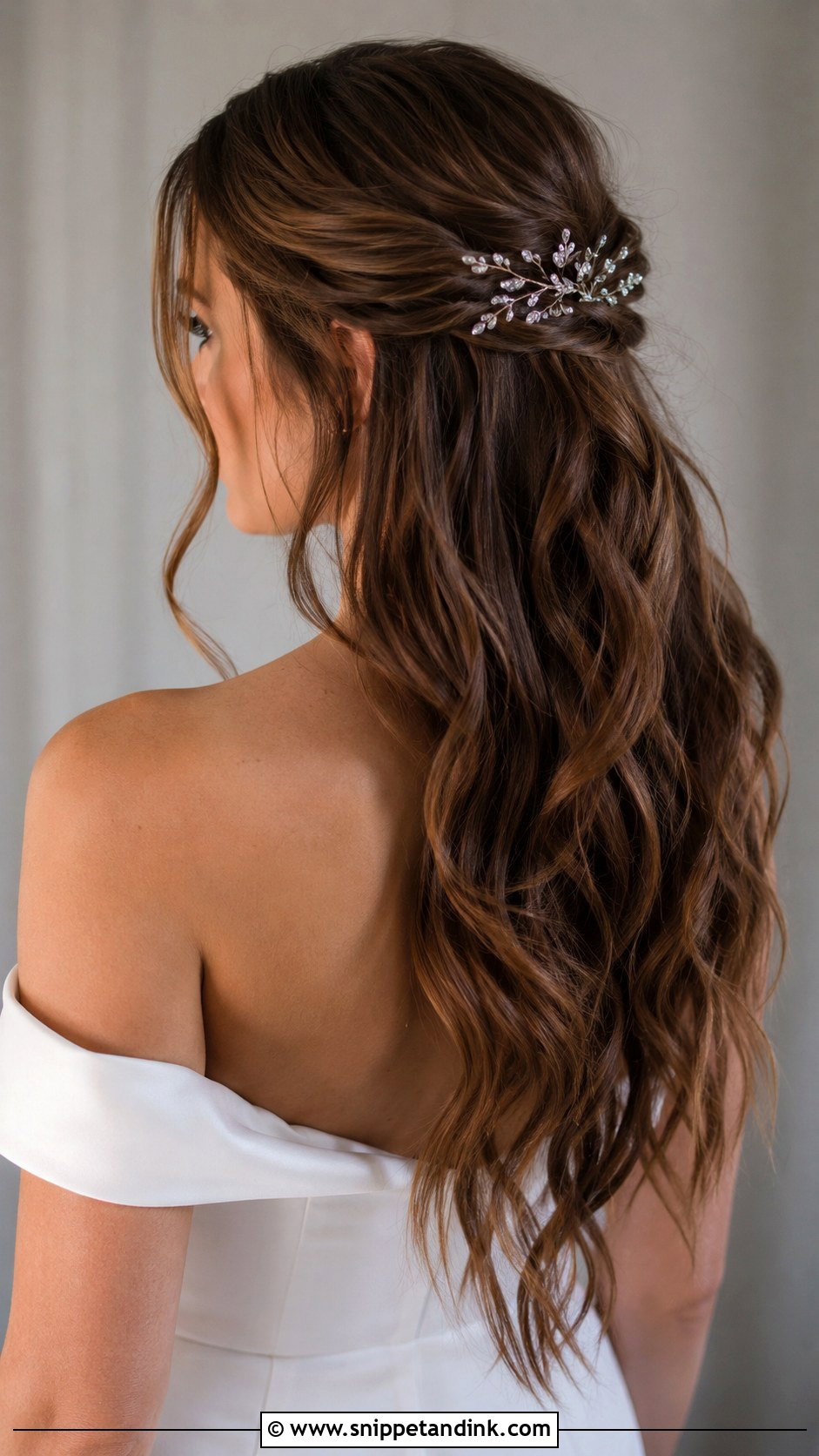 Half Up Half Down Bridal Hair - Snippet and Ink - 15 Long Face Bridal Hairstyles