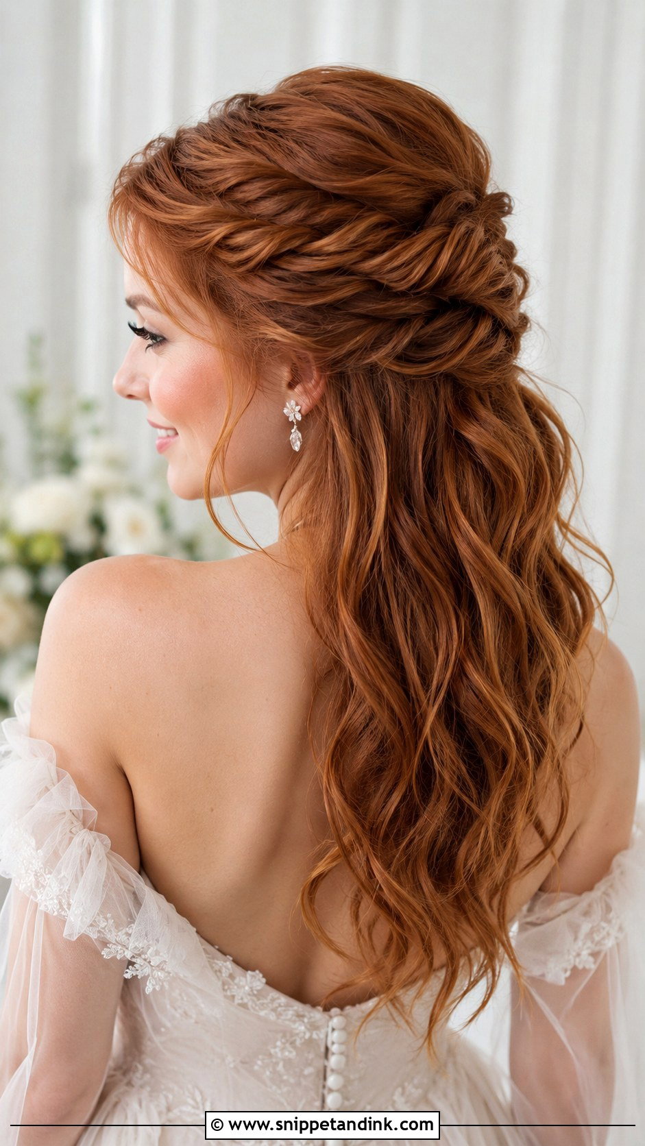 Half Up Half Down Bridal Hair - Snippet and Ink - 25 Hairstyle for Marriage Ideas