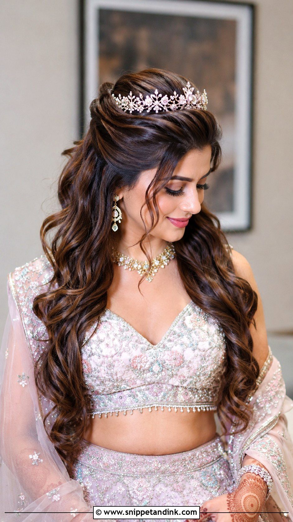 Half Up Half Down Bridal Hair - Snippet and Ink - 25 Indian Wedding Hair Ideas