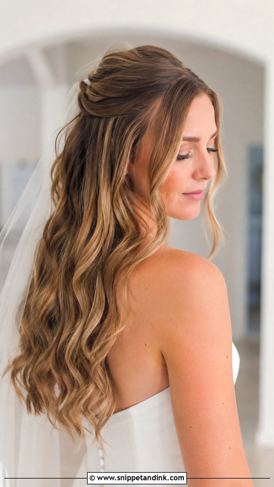 Half Up Half Down Bridal Hair - Snippet and Ink - 30 Bride Hair Down Ideas