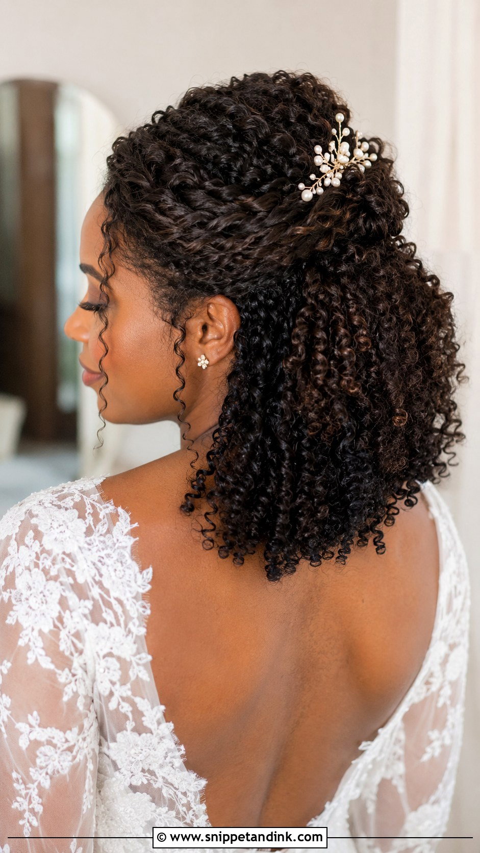 Half Up Half Down Bridal Hair - Snippet and Ink - 20 Black Hair Bridal Hairstyles