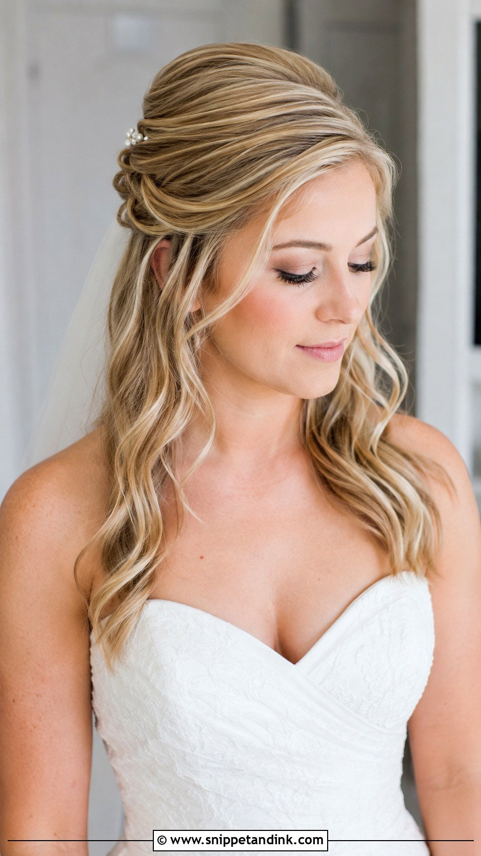 Half Up Half Down Bridal Hair - Snippet and Ink - 20 Clean Bridal Hair Ideas