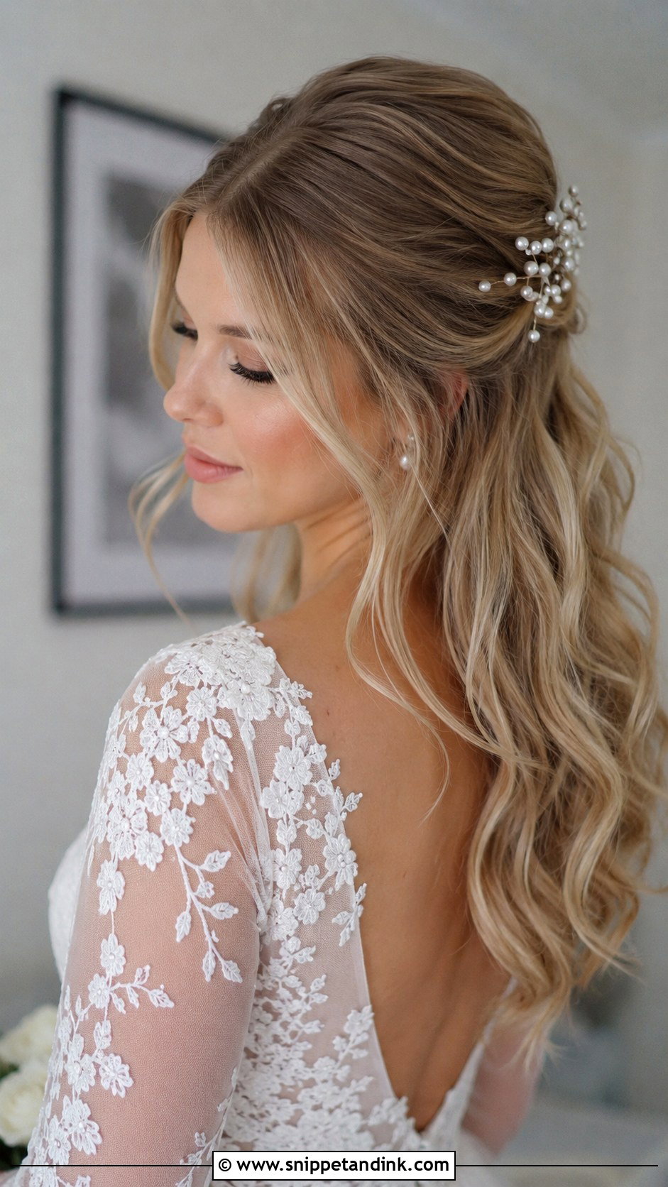 Half Up Half Down Bridal Hair - Snippet and Ink - 20 Hair Ideas for Bride