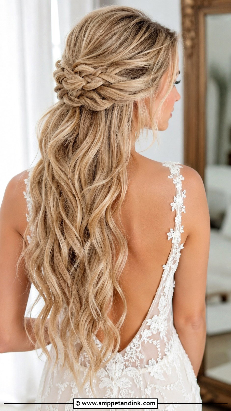 Half Up Half Down Bridal Hair For Long Hair - Snippet and Ink - 15 Half-Up Half-Down Bridal Hairstyle Ideas