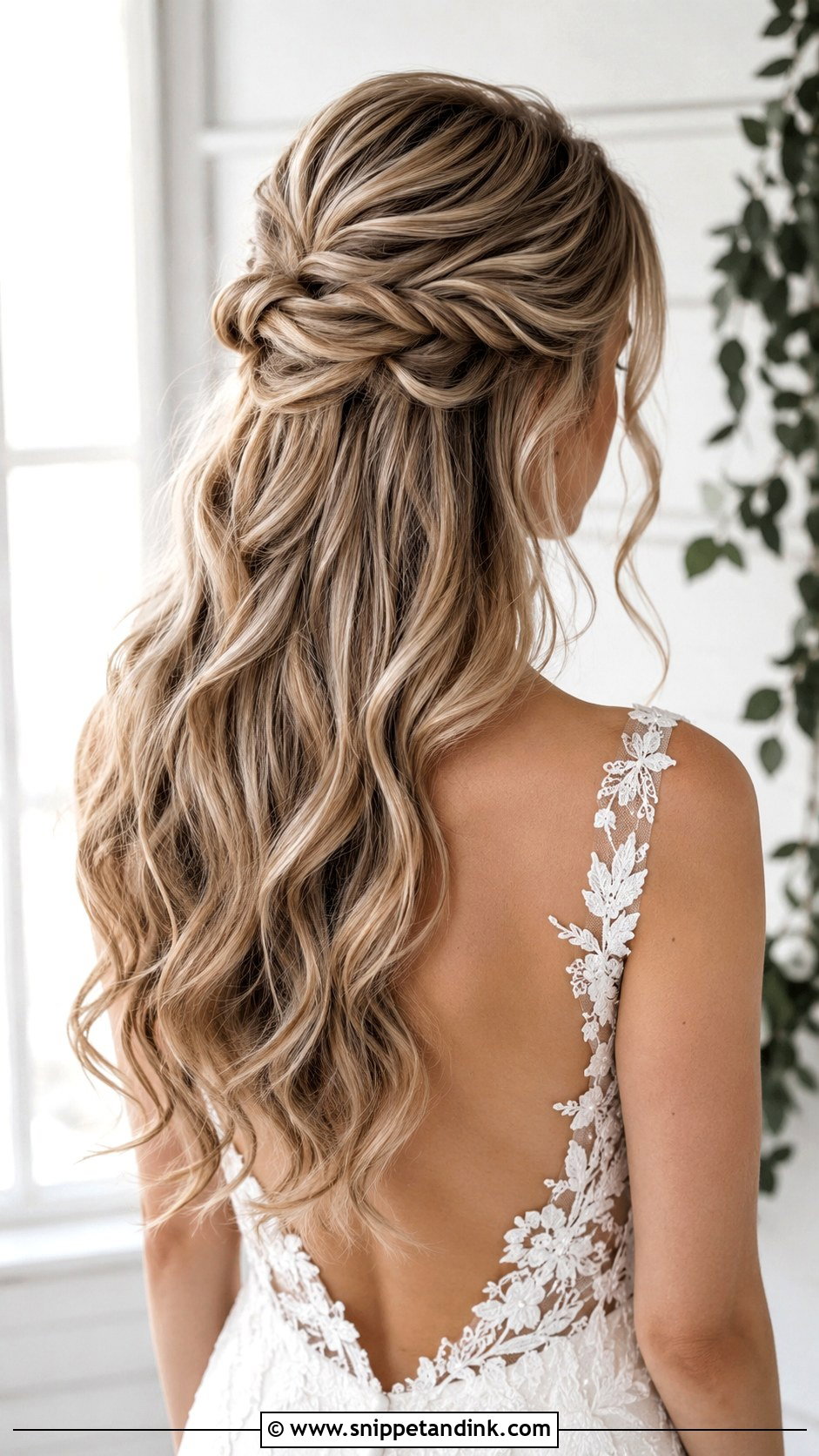 Half Up Half Down Bridal Hair For Long Hair - Snippet and Ink - 15 Half-Up Half-Down Bridal Hair Styles