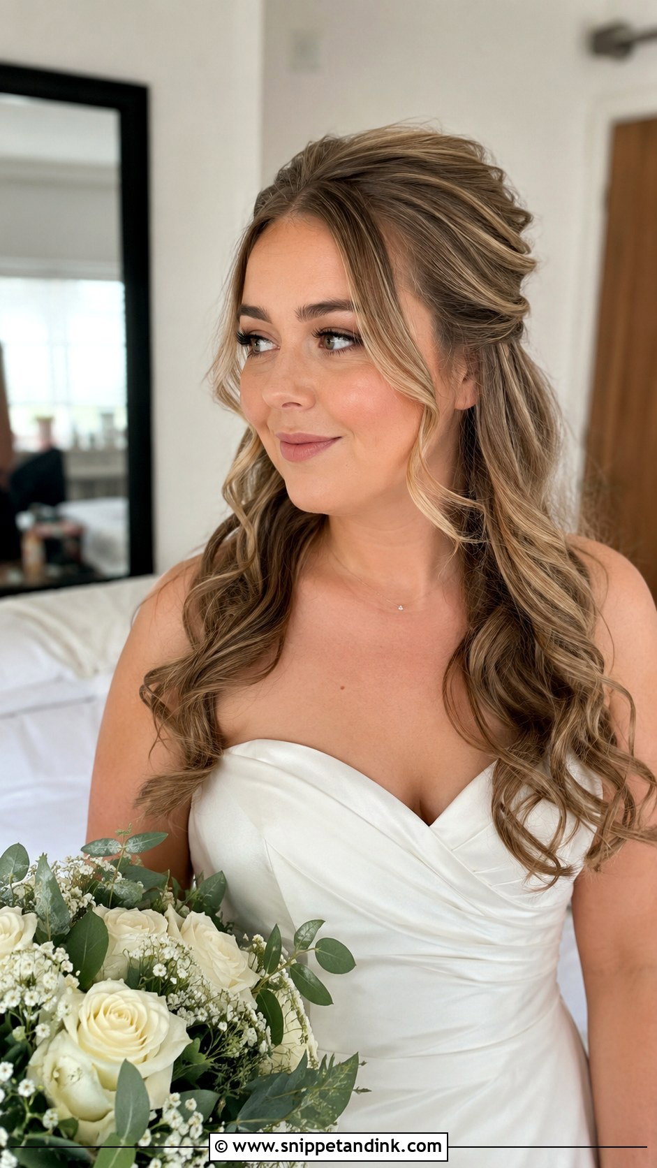 Half Up Half Down Bridal Hair For Round Face - Snippet and Ink - 20 Bridal Hairstyles for Round Face Brides
