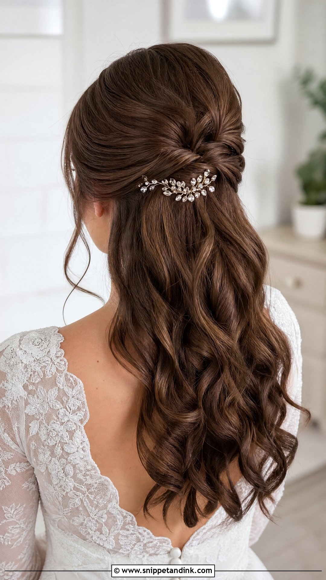 Half Up Half Down Bridal Hair Tutorial - Snippet and Ink - 15 Bridal Hair Tutorial Videos