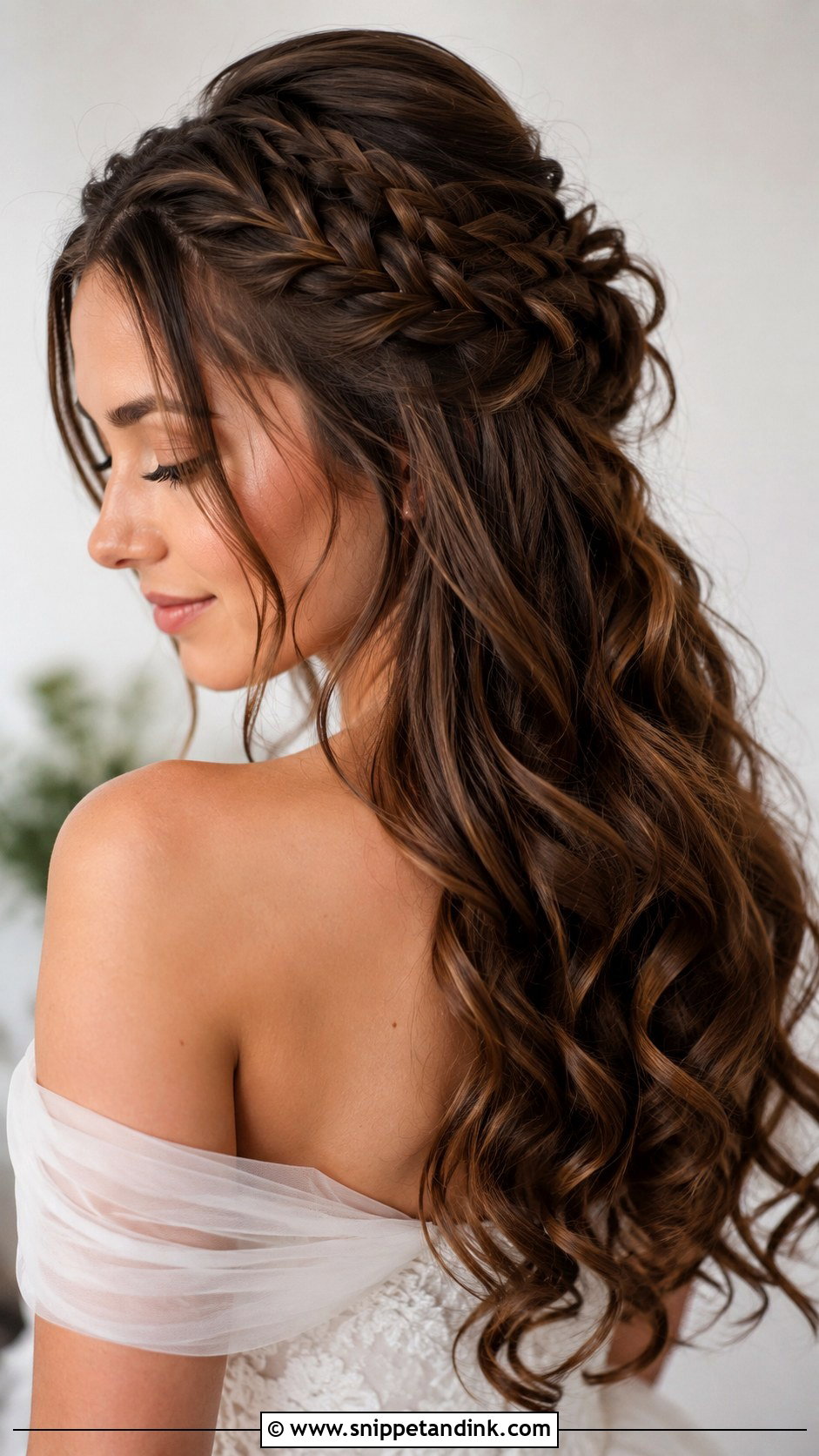 Half Up Half Down Bridal Hair With Braids - Snippet and Ink - 15 Half-Up Half-Down Bridal Hairstyle Ideas