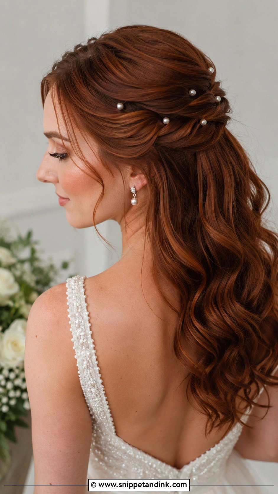 Half Up Half Down Bridal Hair With Pearls - Snippet and Ink - 15 Half-Up Half-Down Bridal Hair Styles