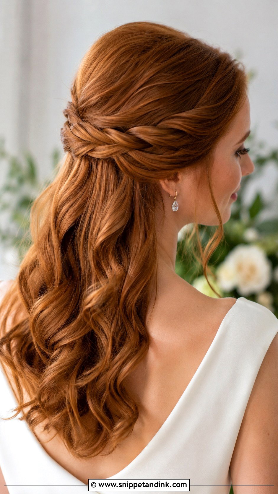 Half Up Half Down Bridal Hair With Twists - Snippet and Ink - 15 Half-Up Half-Down Bridal Hairstyle Ideas