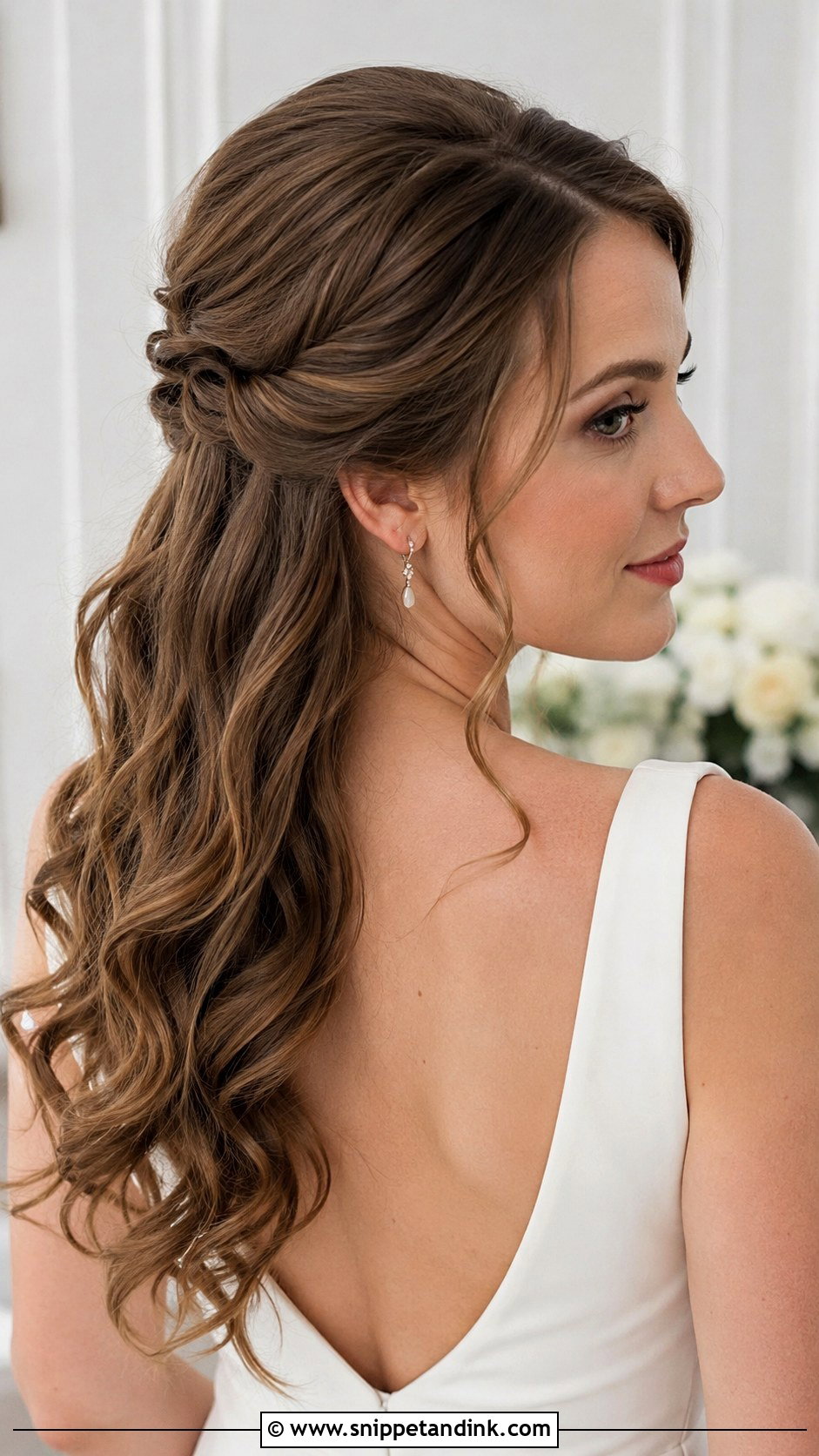 Half Up Half Down Bridal Hair With Twists - Snippet and Ink - 15 Half-Up Half-Down Bridal Hair Styles
