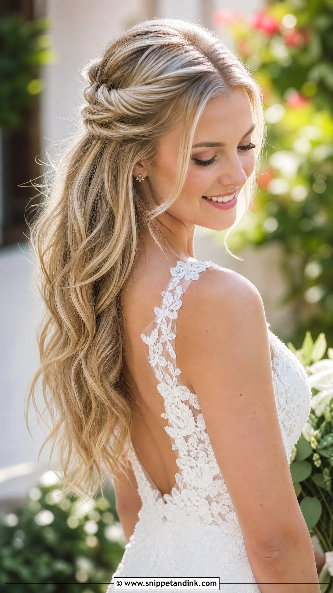 Half Up Half Down Bridal Hairstyle - Snippet and Ink - 20 Hairstyles for the Bride